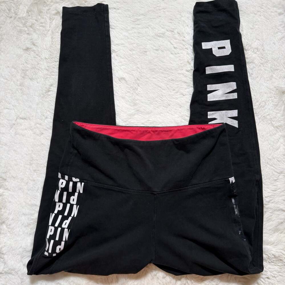 Victoria's Secret PINK High-Waist Logo Leggings Black Size M